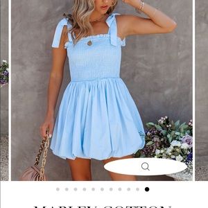 MARLEY COTTON POCKETED BUBBLE DRESS - BABY BLUE